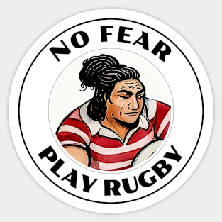 No Fear Play Rugby Sticker